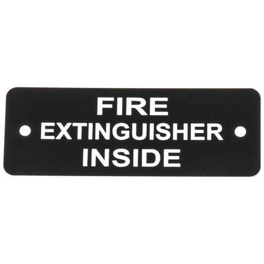 Fire Extinguisher Inside Label (L) Black with White Engrave 105 x 40mm