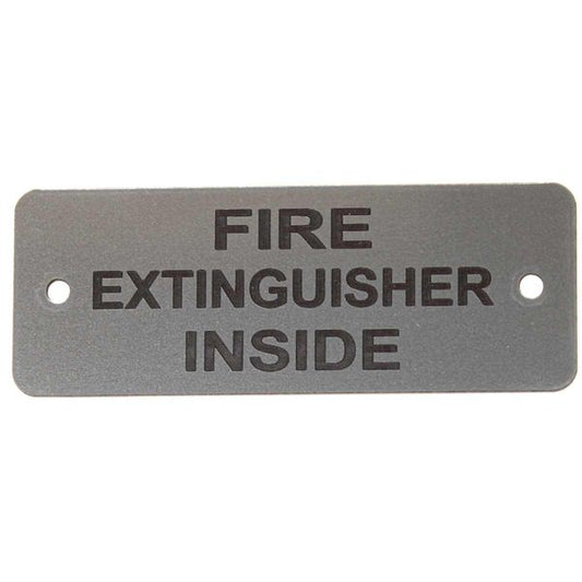 Fire Extinguisher Inside Label (L) Silver with Black Engrave 105x40mm