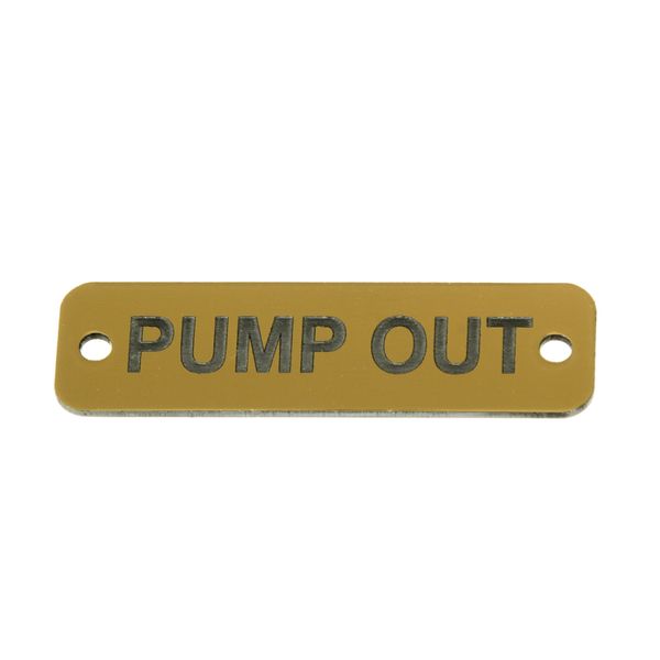 AG Pump Out Label (S) Gold with Black Engraving 75mm x 22mm