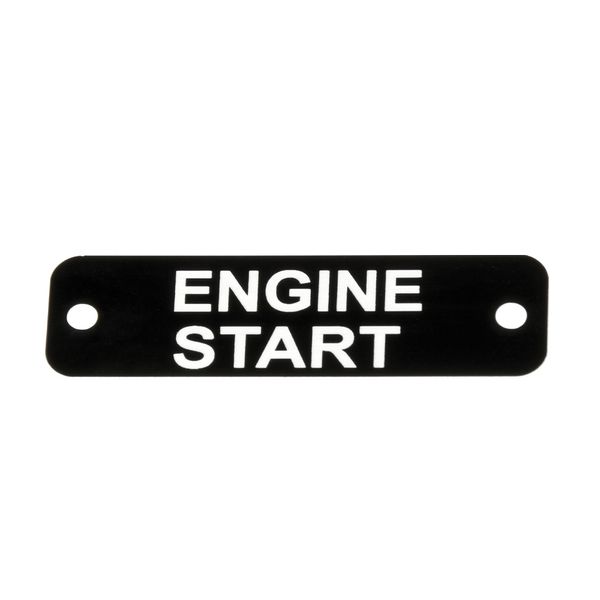 AG Engine Start Label (S) Black with White Engraving 75mm x 22mm