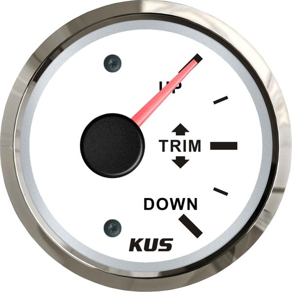 KUS White Trim Level Gauge (Mercury / Stainless Steel Bezel)