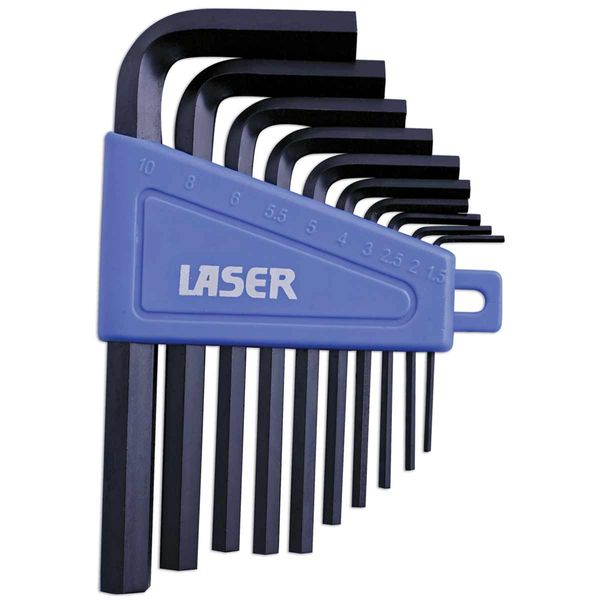 Laser Tools Metric Hex Key Set 10-Piece (1.5mm to 10mm)