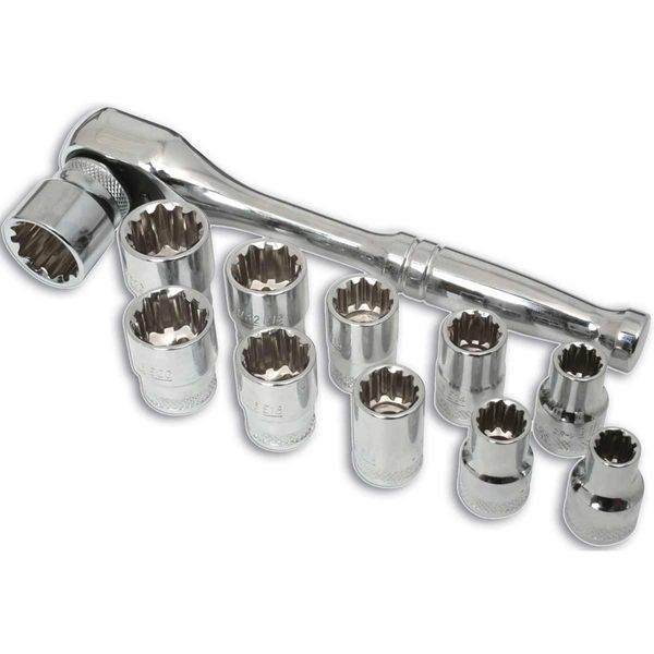 Laser Tools Alldrive Socket Set 3/8" Drive 12-Piece (M8 to M19)