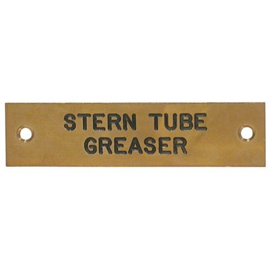 AG Stern Tube Greaser Label Brass 75 x 19mm