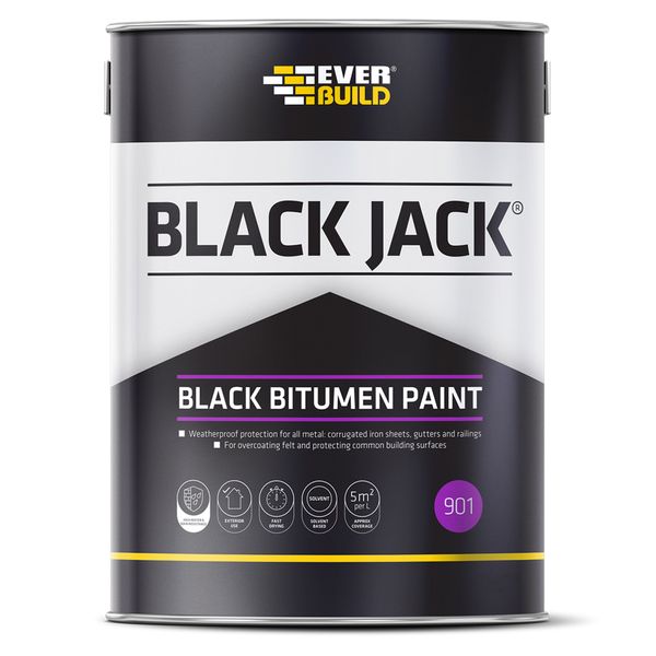 Everbuild Black Jack 901 Black Bitumen Paint 2.5 Litre