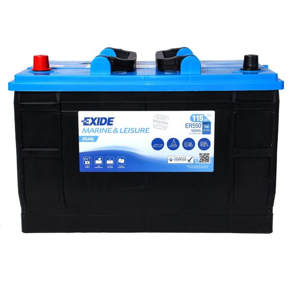 Exide ER550 Marine and Leisure Battery (115Ah / Flooded Lead Acid)