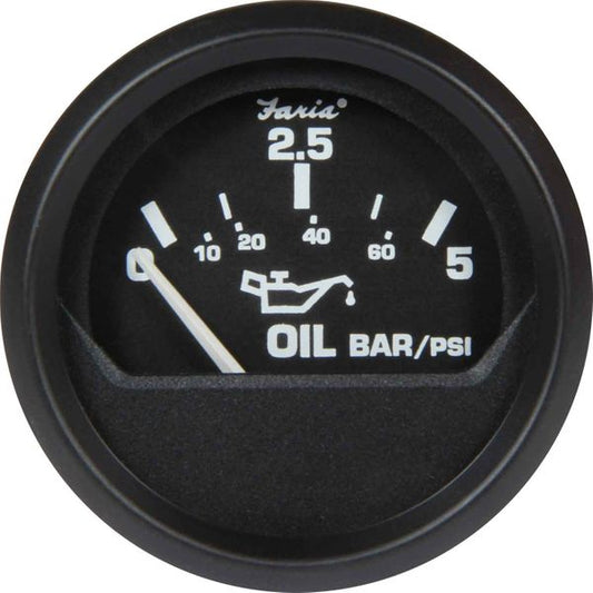 Faria Beede Oil Pressure Gauge 5Bar in Euro Black Style (Euro Resist)