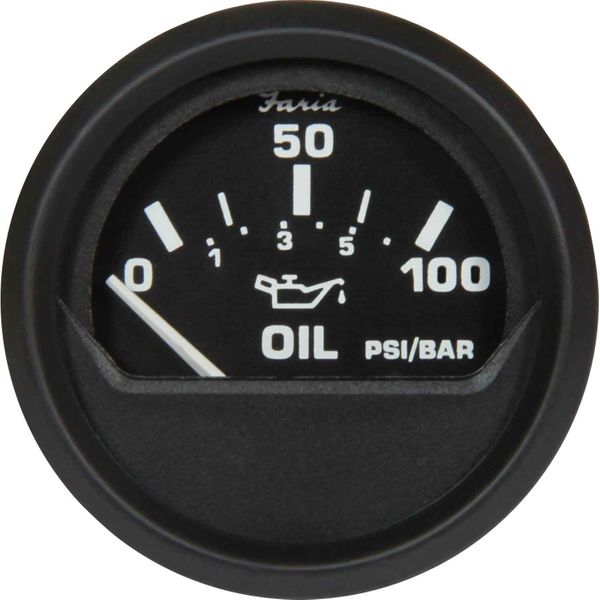 Faria Beede Oil Pressure Gauge 100PSI in Euro Black Style (US Resist)