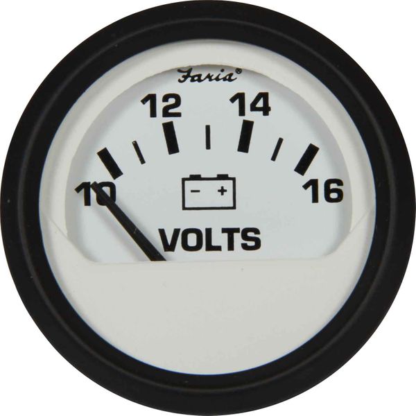 Faria Beede Voltmeter Gauge in Euro White Style (12V)