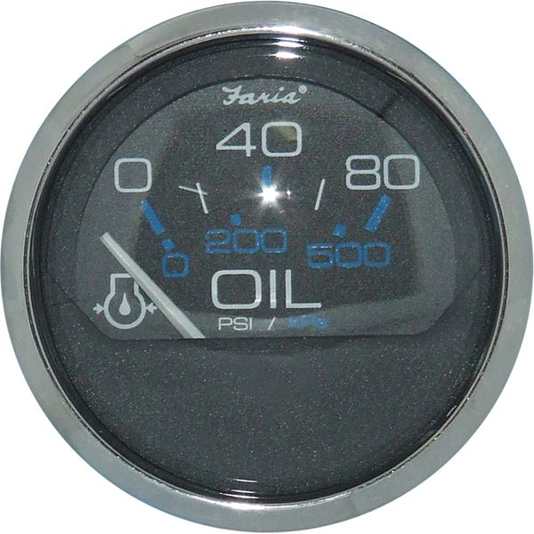 Faria Oil Pressure Gauge 80PSI in Chesapeake SS Black (US Resist)