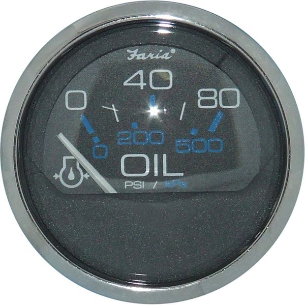 Faria Oil Pressure Gauge 80PSI in Chesapeake SS Black (US Resist)