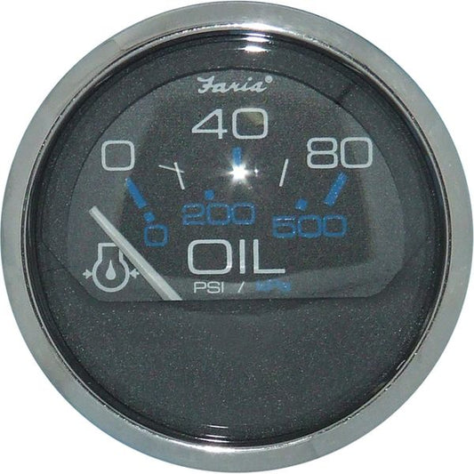 Faria Oil Pressure Gauge 80PSI in Chesapeake SS Black (US Resist)