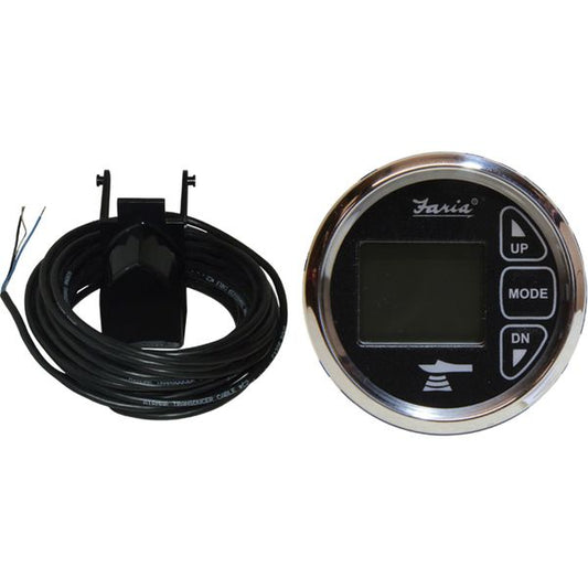 Faria Depth/Temperature Gauge in Chesapeake SS Black (Transom Sender)
