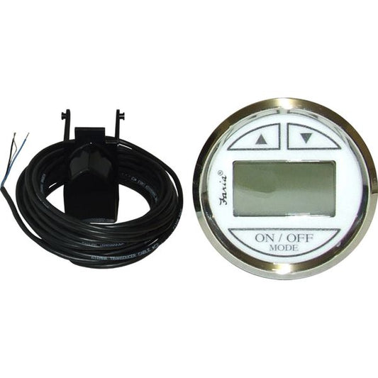 Faria Depth Sounder Gauge in Chesapeake SS White (Transom Sender)