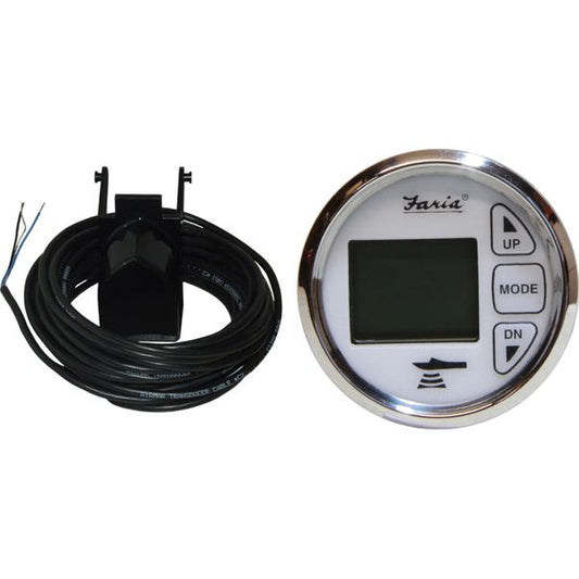 Faria Depth/Temperature Gauge in Chesapeake SS White (Transom Sender)