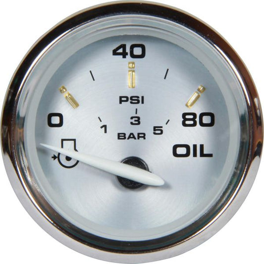 Faria Oil Pressure Gauge 80PSI in Chesapeake SS White (US Resist)
