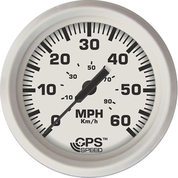 Faria Beede Speedometer in Dress White Style (GPS / 60MPH)