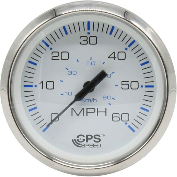 Faria Beede Speedometer in Chesapeake SS White Style (GPS / 60MPH)
