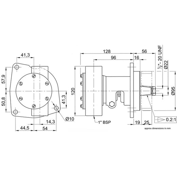 Jabsco Raw Water Pump (Ford / Flange Mounted / 1" Ports)