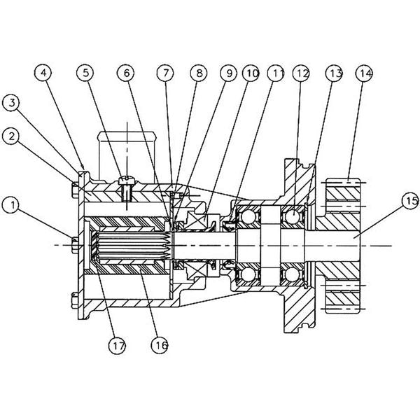 Jabsco Engine Cooling Pump 29630-1301A (32mm Hose / Flange Mount)