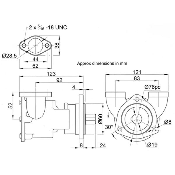 Jabsco Engine Cooling Pump 9700-01 (1" Flanged / Flange Mount)